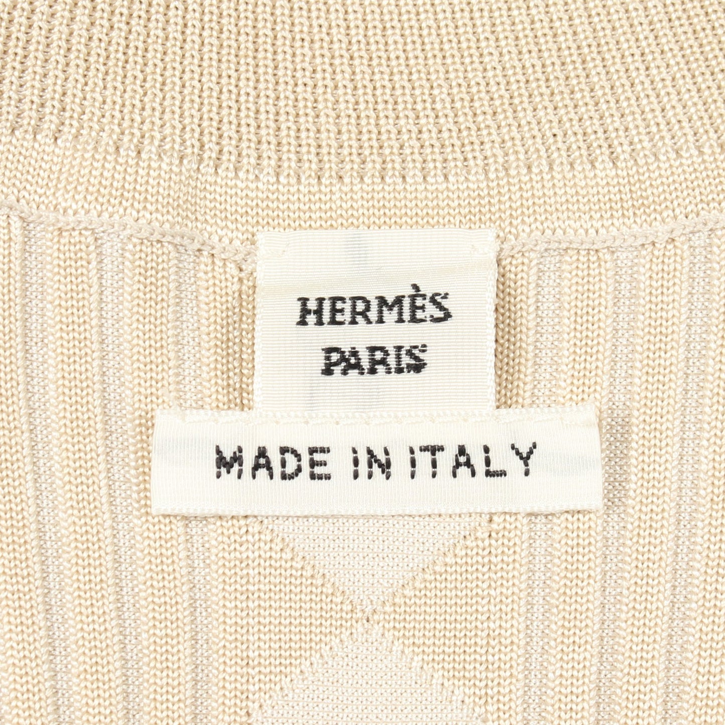 ショートドレス ロングスリーブ ニットワンピース シルク ベージュ エルメス ワンピース HERMES