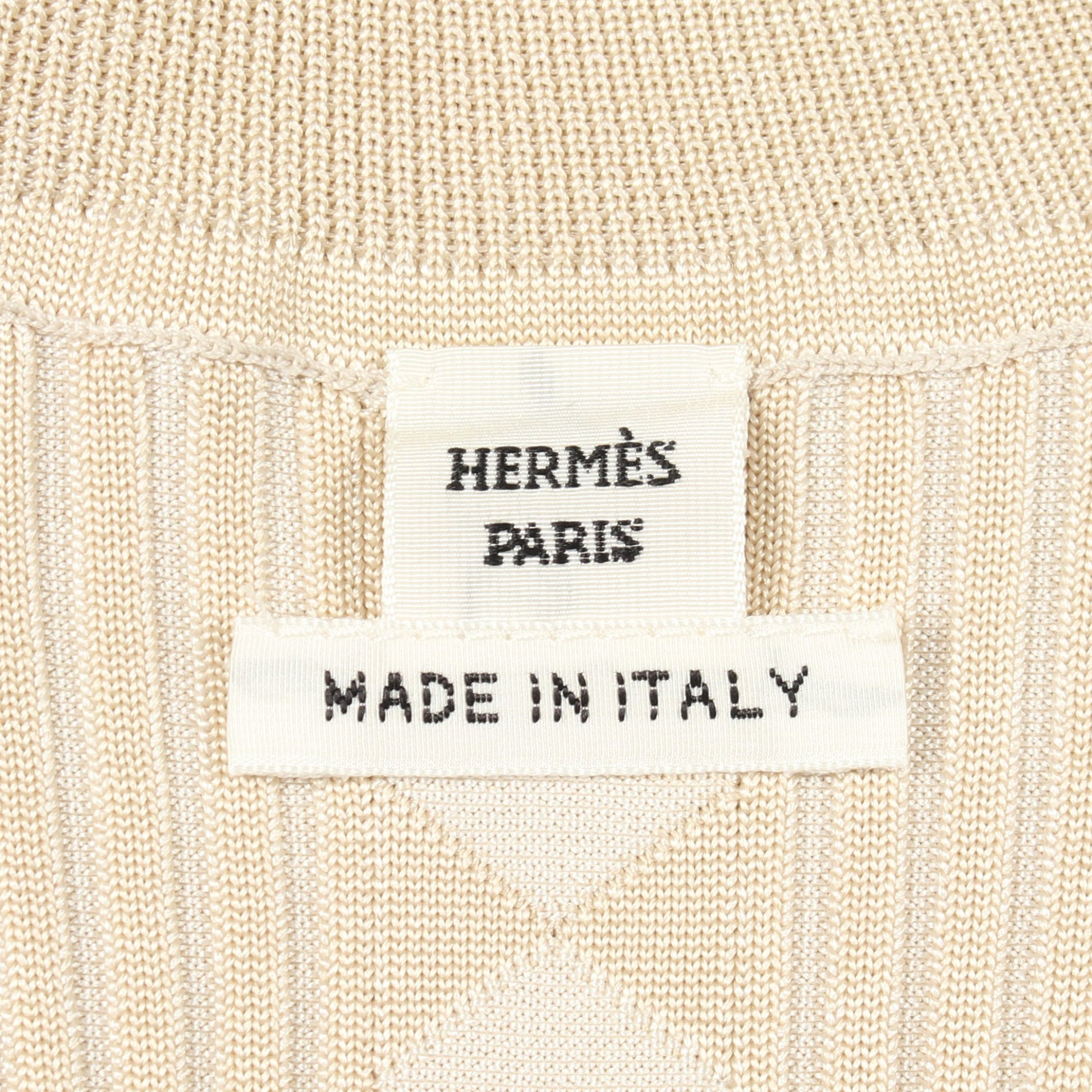 ショートドレス ロングスリーブ ニットワンピース シルク ベージュ エルメス ワンピース HERMES