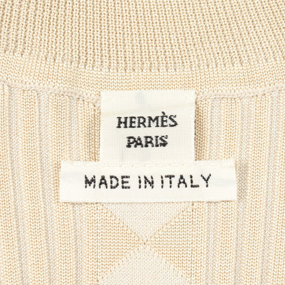 ショートドレス ロングスリーブ ニットワンピース シルク ベージュ エルメス ワンピース HERMES