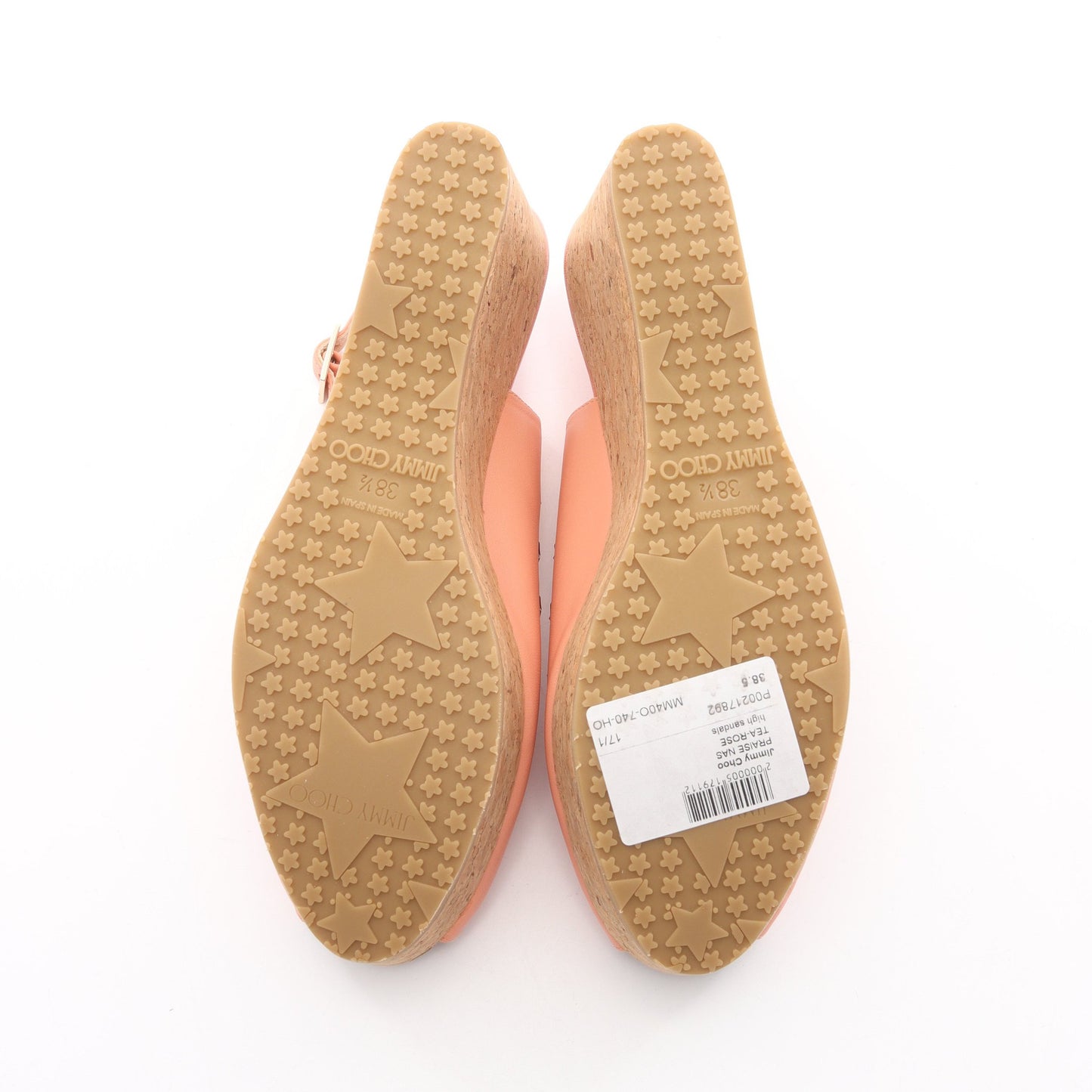 PRAISE サンダル スタースタッズ レザー コルク コーラルピンク ジミーチュウ シューズ JIMMY CHOO