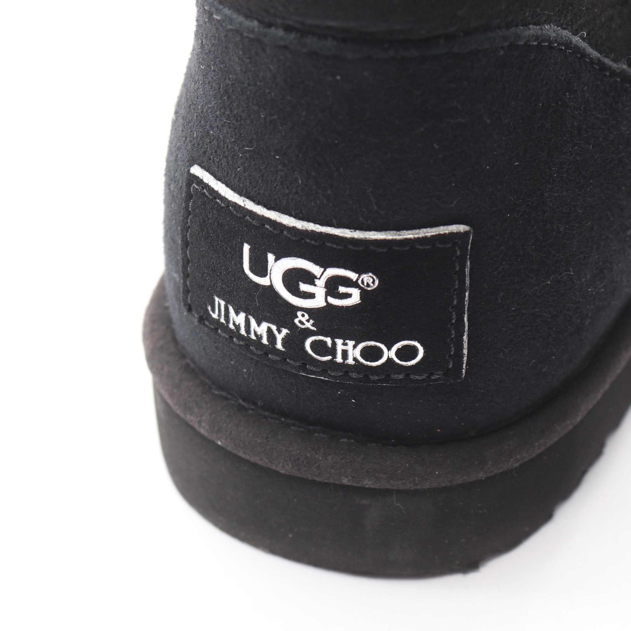 新品UGG スタッズ付き ブラックフラットシューズ UGG × JIMMY CHOO スタースタッズ ムートンブーツ ムートン ブラック