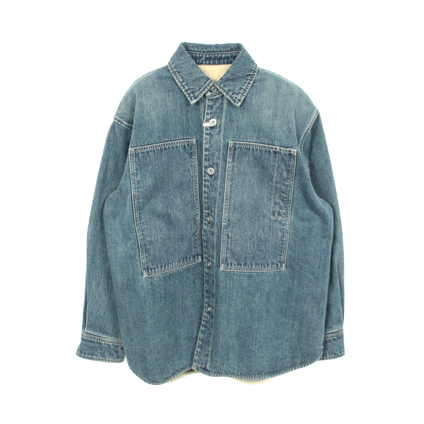 オーバーサイズ デニムシャツ コットン ブルー ジルサンダープラス トップス JIL SANDER＋