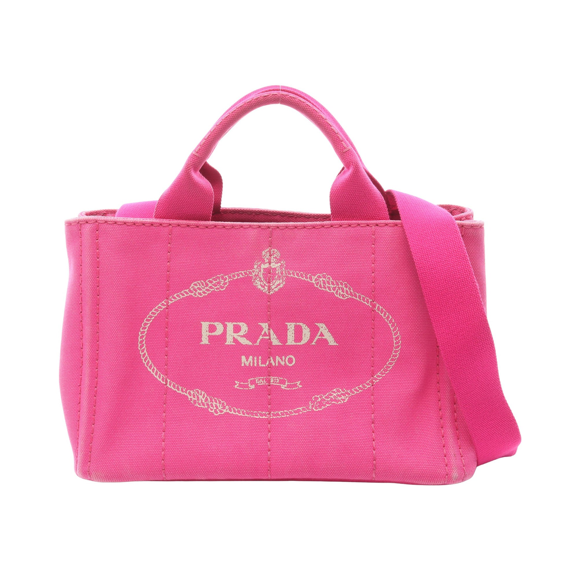 CANAPA カナパ ハンドバッグ トートバッグ キャンバス ピンク 2WAY プラダ バッグ PRADA