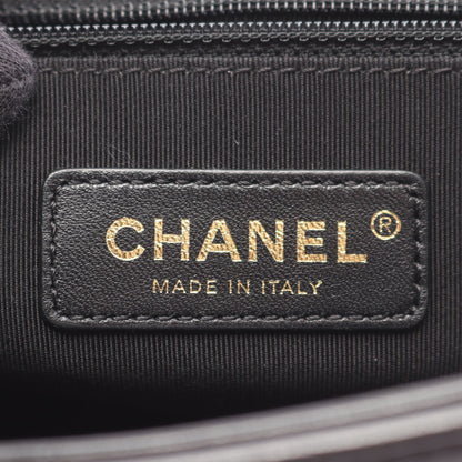 トップハンドル Vステッチ チェーンショルダーバッグ ラムスキン ブラック ゴールド金具 2WAY シャネル バッグ CHANEL