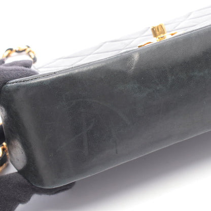 マトラッセ ダイアナフラップ チェーンショルダーバッグ ラムスキン ブラック ゴールド金具 シャネル バッグ CHANEL