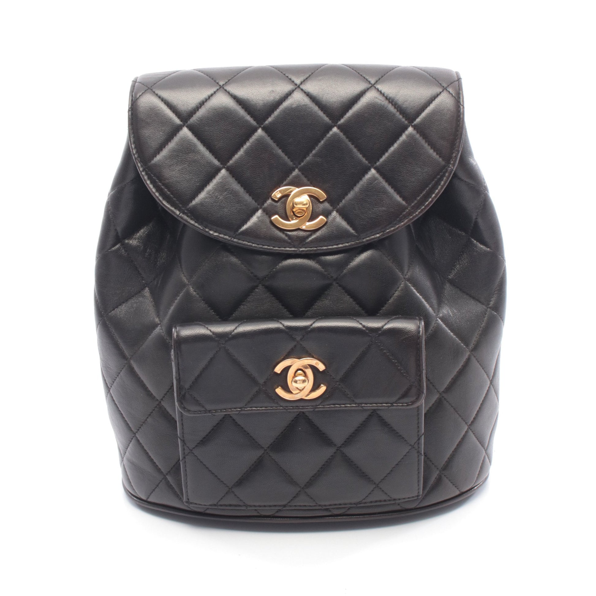 マトラッセ バックパック リュックサック ラムスキン ブラック ゴールド金具 シャネル バッグ CHANEL
