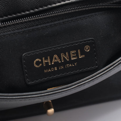 19 ディズヌフ マトラッセ チェーンショルダーバッグ ラムスキン ブラック ゴールド金具 シャネル バッグ CHANEL