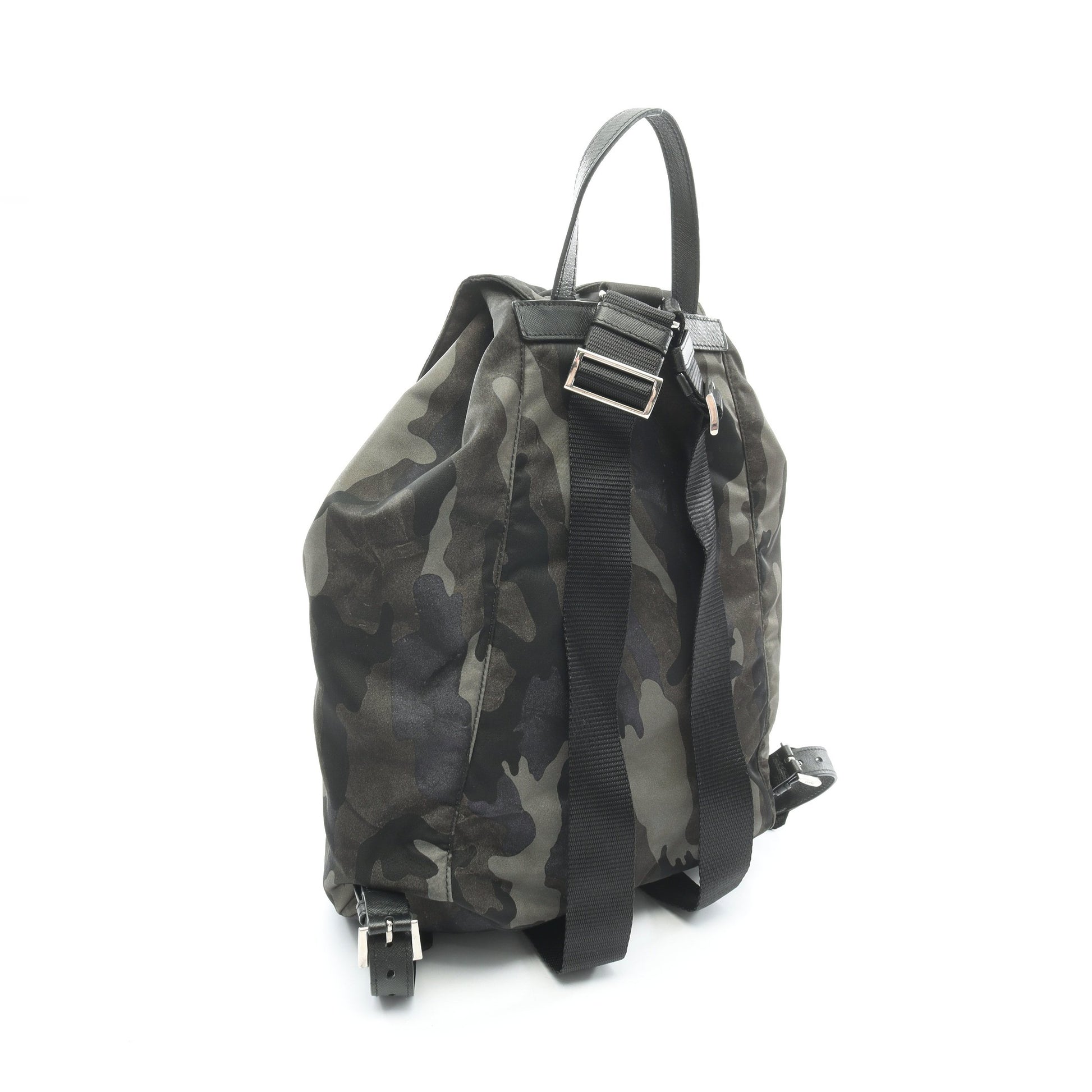 TESSUTO CAMOUFL バックパック リュックサック ナイロン サフィアーノレザー グレーグリーン マルチカラー プラダ バッグ PRADA
