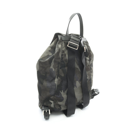 TESSUTO CAMOUFL バックパック リュックサック ナイロン サフィアーノレザー グレーグリーン マルチカラー プラダ バッグ PRADA