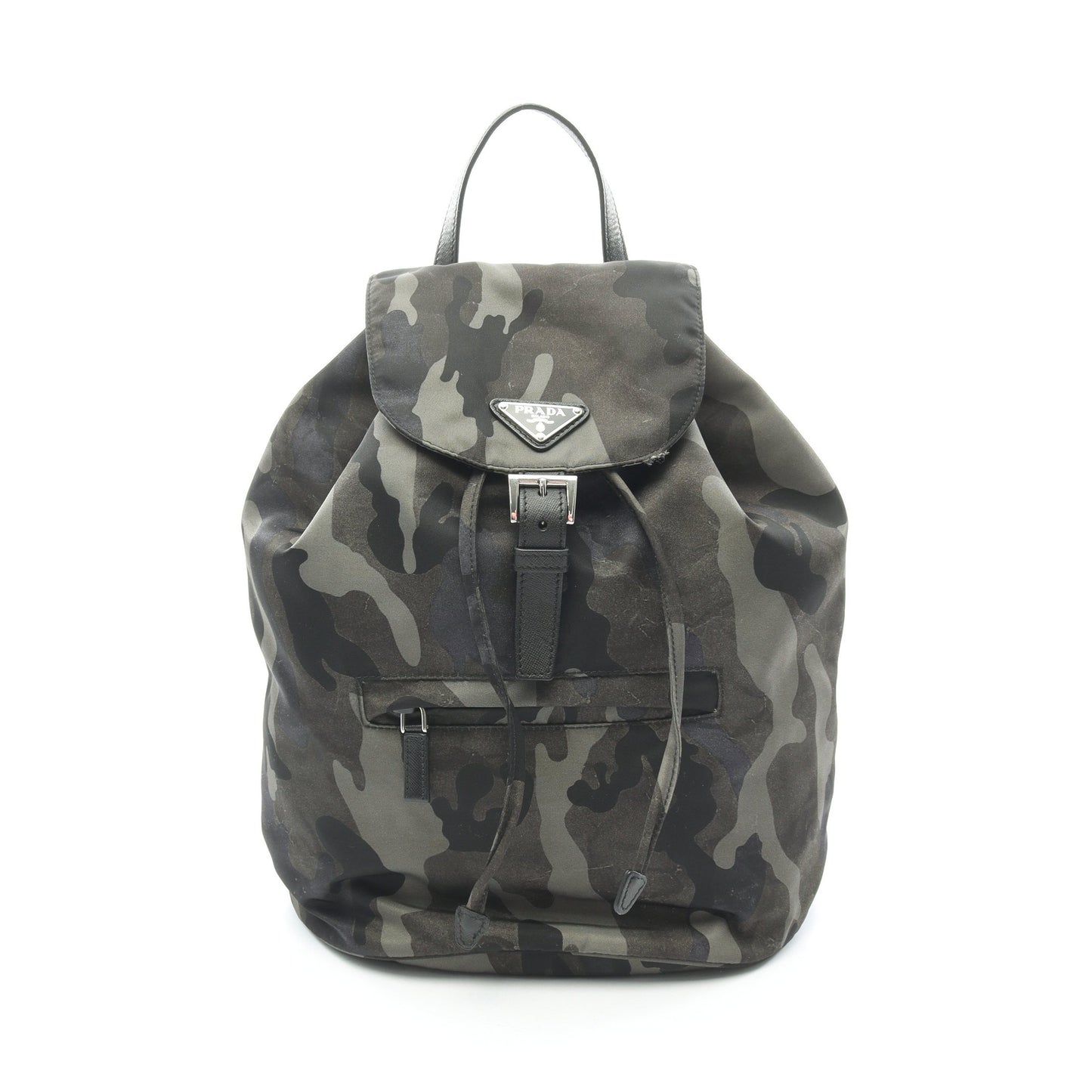 TESSUTO CAMOUFL バックパック リュックサック ナイロン サフィアーノレザー グレーグリーン マルチカラー プラダ バッグ PRADA
