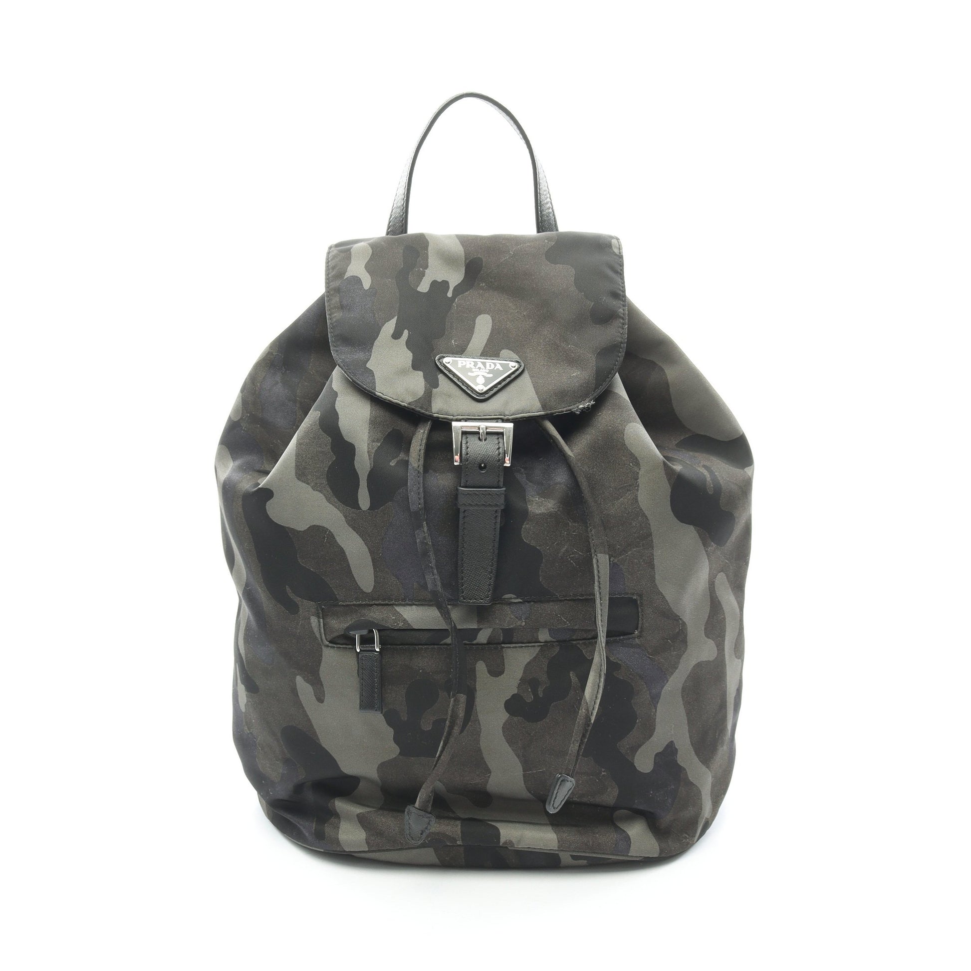 TESSUTO CAMOUFL バックパック リュックサック ナイロン サフィアーノレザー グレーグリーン マルチカラー プラダ バッグ PRADA