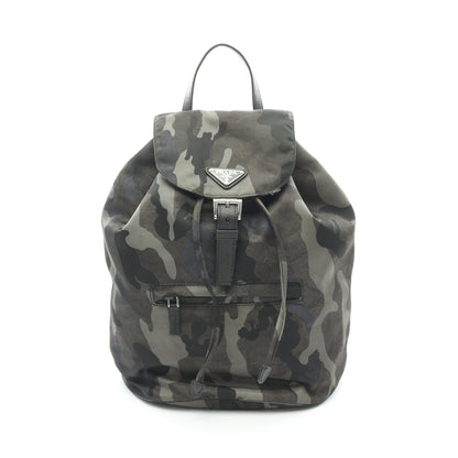 TESSUTO CAMOUFL バックパック リュックサック ナイロン サフィアーノレザー グレーグリーン マルチカラー プラダ バッグ PRADA