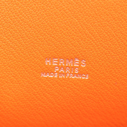 ケリースポーツMM ショルダーバッグ オーストリッチ オレンジ シルバー金具 □E刻印 エルメス バッグ HERMES