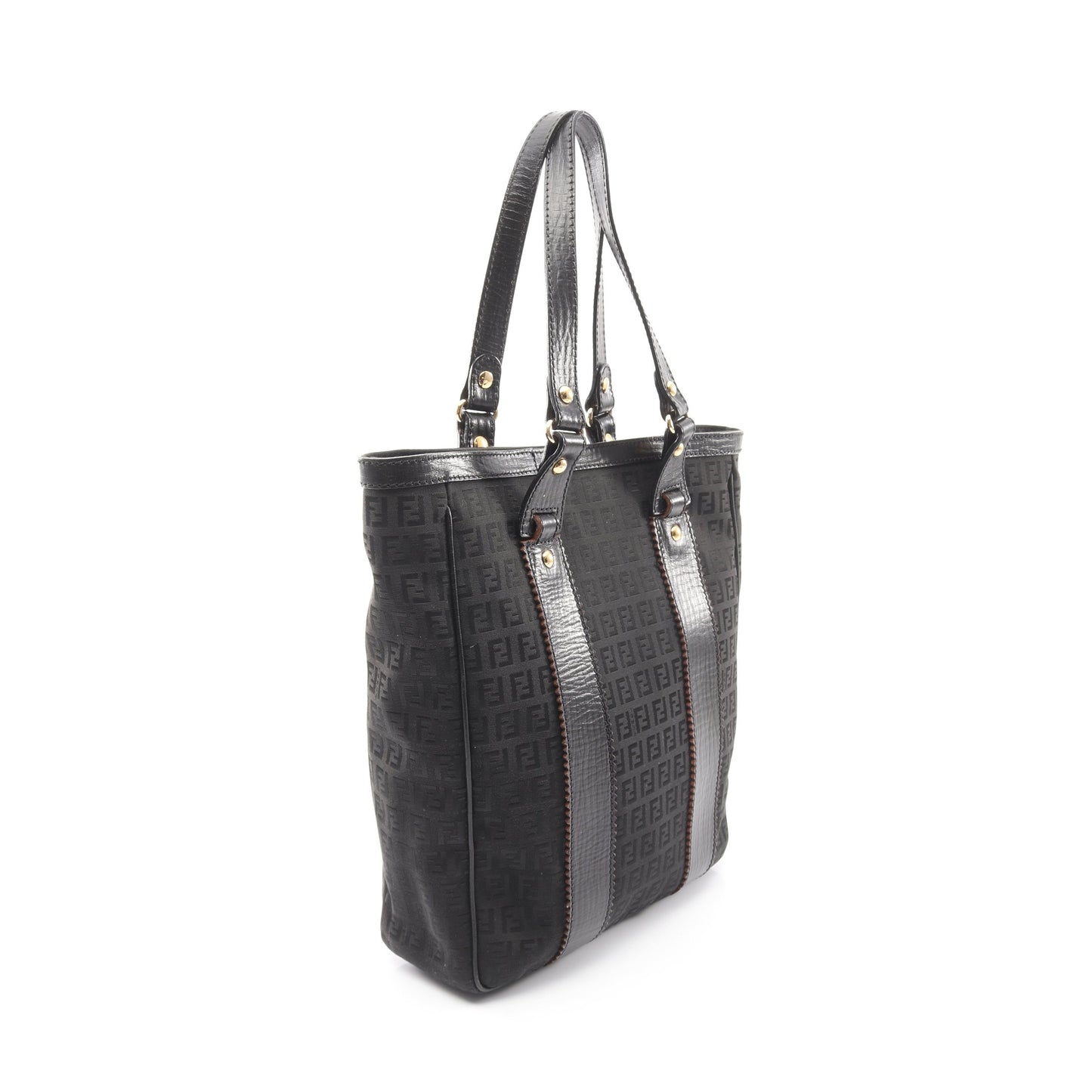 ズッキーノ ハンドバッグ トートバッグ キャンバス レザー ブラック フェンディ バッグ FENDI
