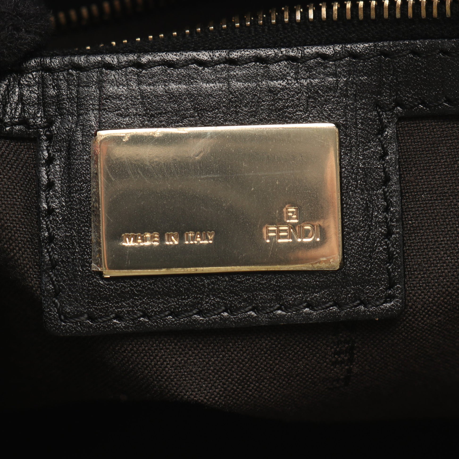 ズッキーノ ハンドバッグ トートバッグ キャンバス レザー ブラック フェンディ バッグ FENDI
