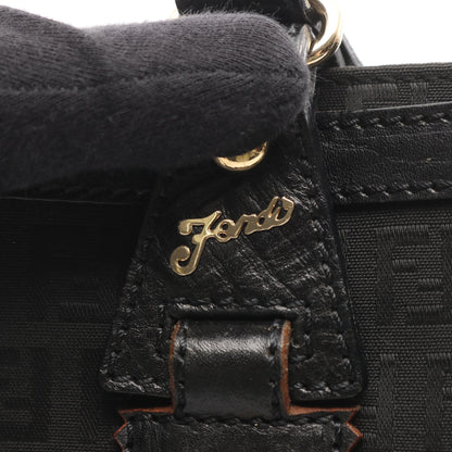 ズッキーノ ハンドバッグ トートバッグ キャンバス レザー ブラック フェンディ バッグ FENDI