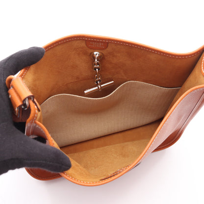 ヴェスパPM ゴールド ショルダーバッグ ヴォーエプソン ブラウン シルバー金具 □I刻印 エルメス バッグ HERMES