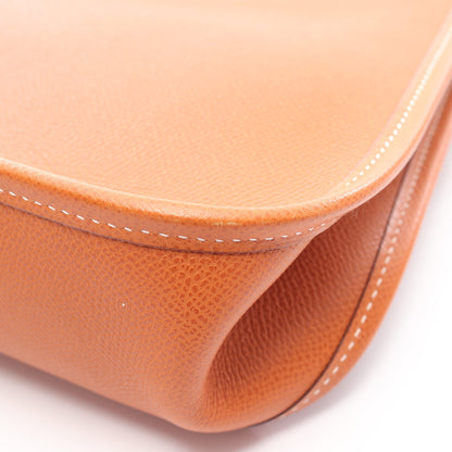ヴェスパPM ゴールド ショルダーバッグ ヴォーエプソン ブラウン シルバー金具 □I刻印 エルメス バッグ HERMES