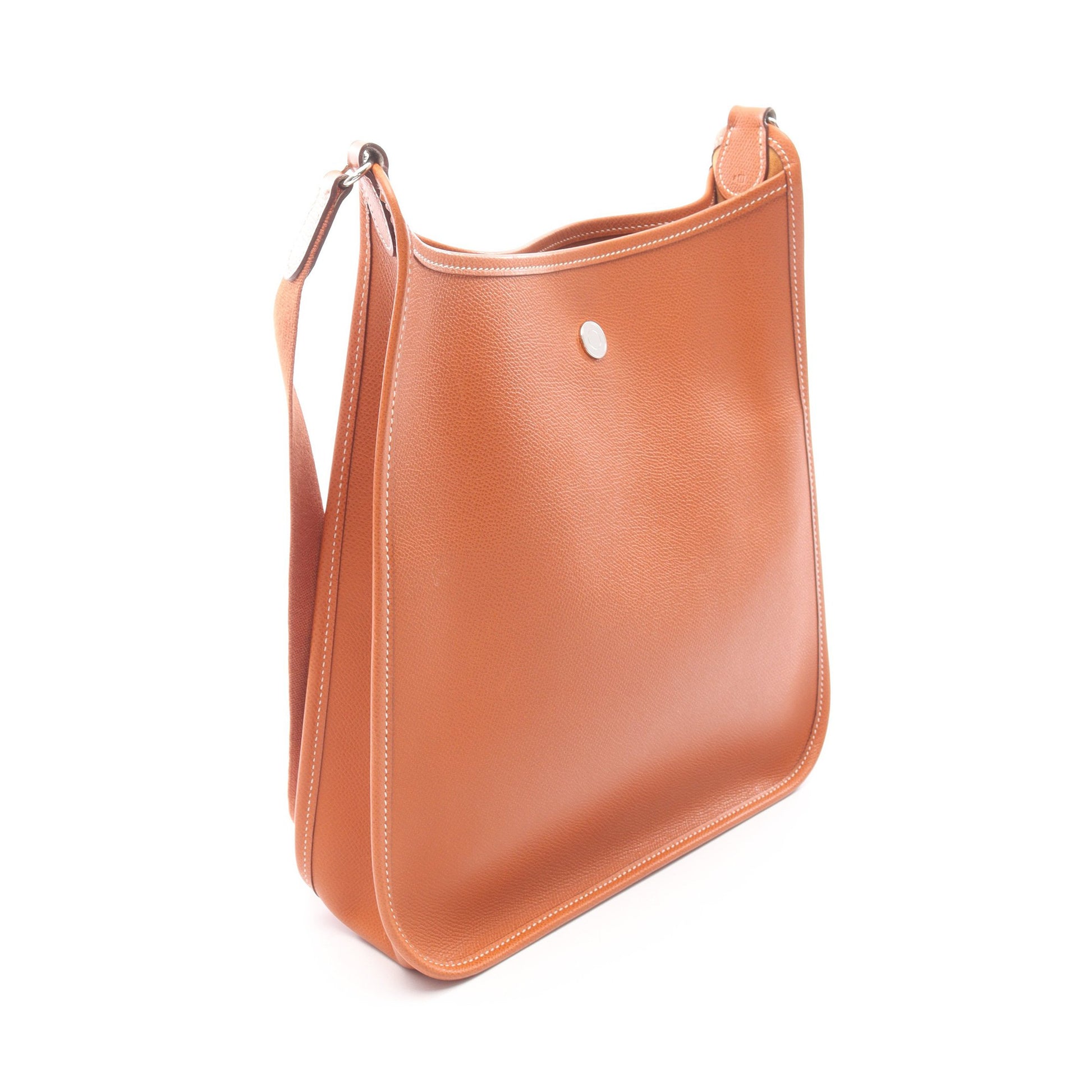 ヴェスパPM ゴールド ショルダーバッグ ヴォーエプソン ブラウン シルバー金具 □I刻印 エルメス バッグ HERMES