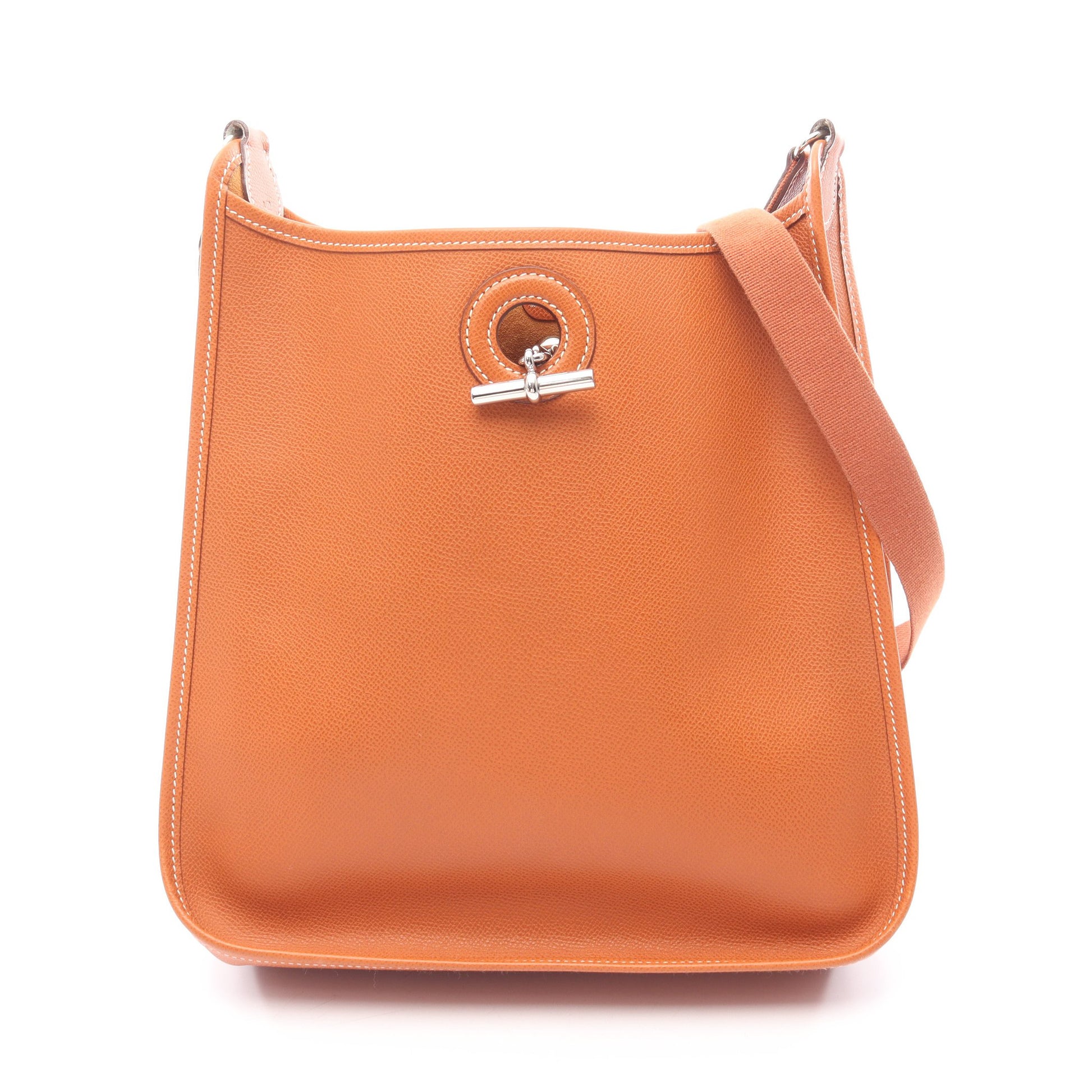 ヴェスパPM ゴールド ショルダーバッグ ヴォーエプソン ブラウン シルバー金具 □I刻印 エルメス バッグ HERMES