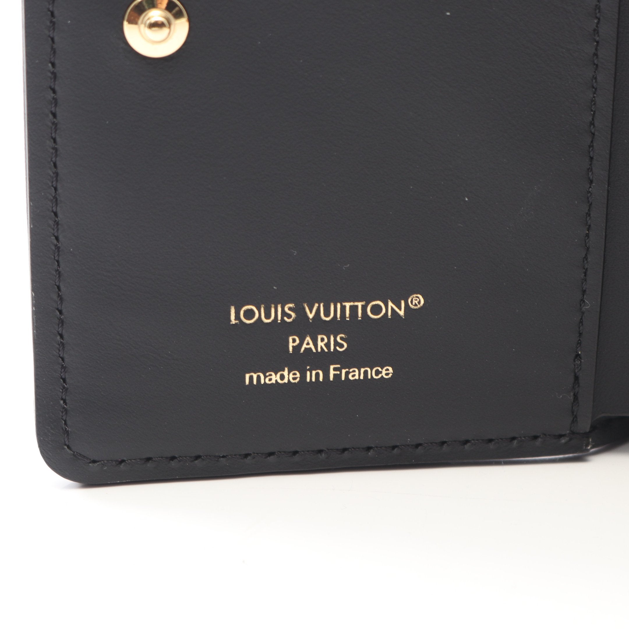ヴィトン ポルトフォイユ ルー エンボス加工 コンパクト財布 黒 LOUIS VUITTON（ルイ・ヴィトン） ミニ財布 コンパクトウォレット