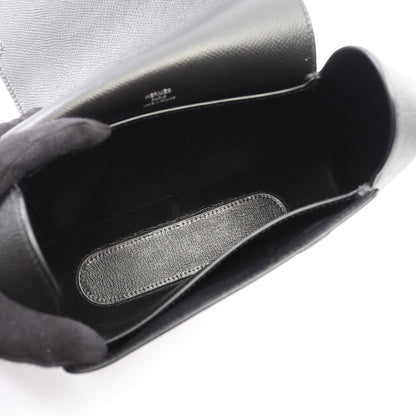 オクタゴン ショルダーバッグ ヴォーエプソン ブラック シルバー金具 X刻印 エルメス バッグ HERMES
