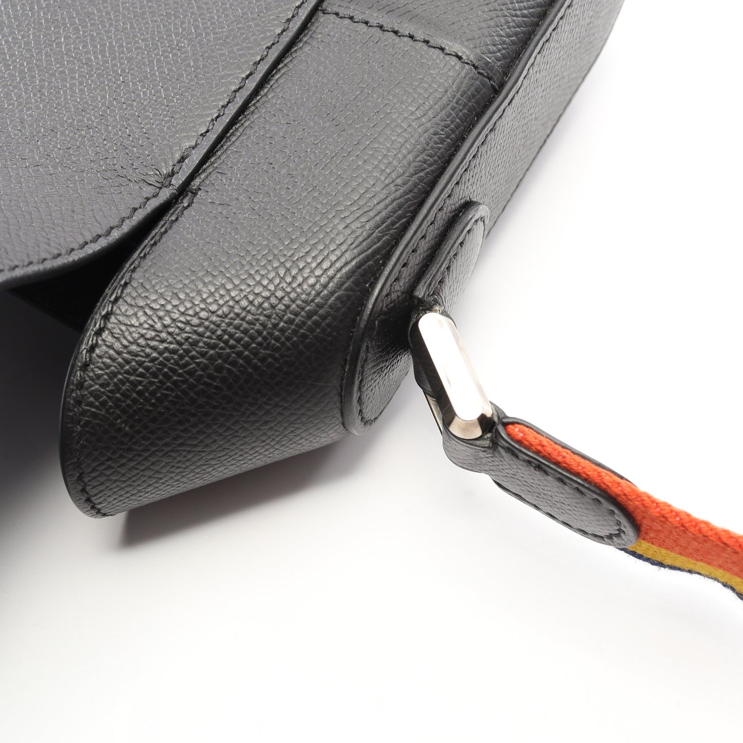 オクタゴン ショルダーバッグ ヴォーエプソン ブラック シルバー金具 X刻印 エルメス バッグ HERMES
