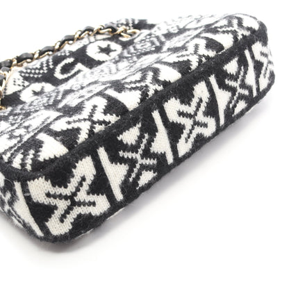 ココネージュ チェーンショルダーバッグ ウール ブラック ホワイト ゴールド金具 シャネル バッグ CHANEL