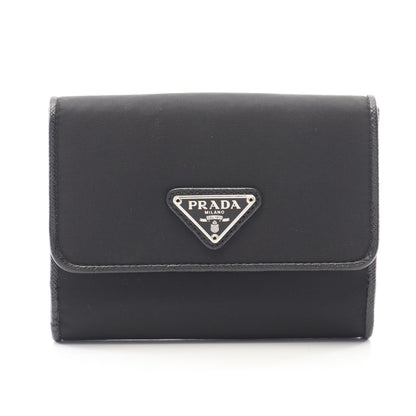 TESSUTO 二つ折り財布 Wホック財布 ナイロン サフィアーノレザー ブラック プラダ 財布・小物 PRADA