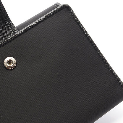 TESSUTO 二つ折り財布 Wホック財布 ナイロン サフィアーノレザー ブラック プラダ 財布・小物 PRADA