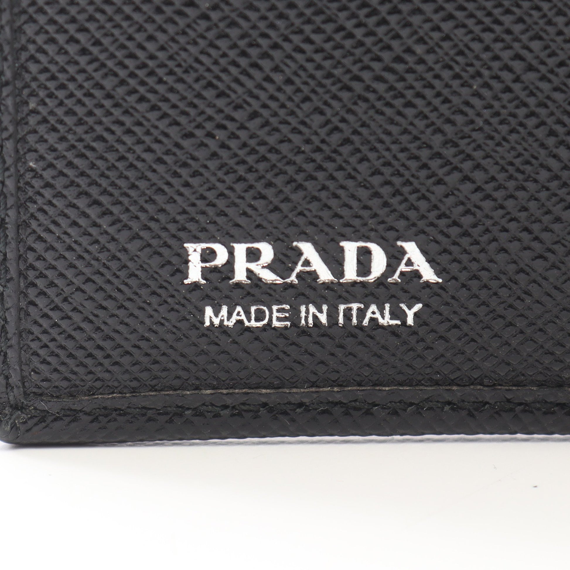 TESSUTO 二つ折り財布 Wホック財布 ナイロン サフィアーノレザー ブラック プラダ 財布・小物 PRADA