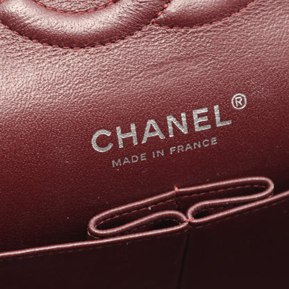 マトラッセ Wフラップ Wチェーンショルダーバッグ ラムスキン ブラック シルバー金具 シャネル バッグ CHANEL