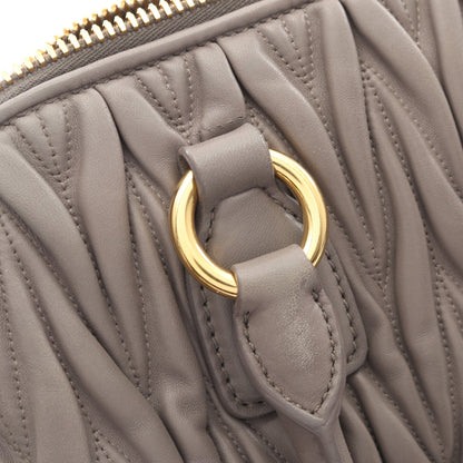 マテラッセ ハンドバッグ レザー グレーベージュ 2WAY ミュウミュウ