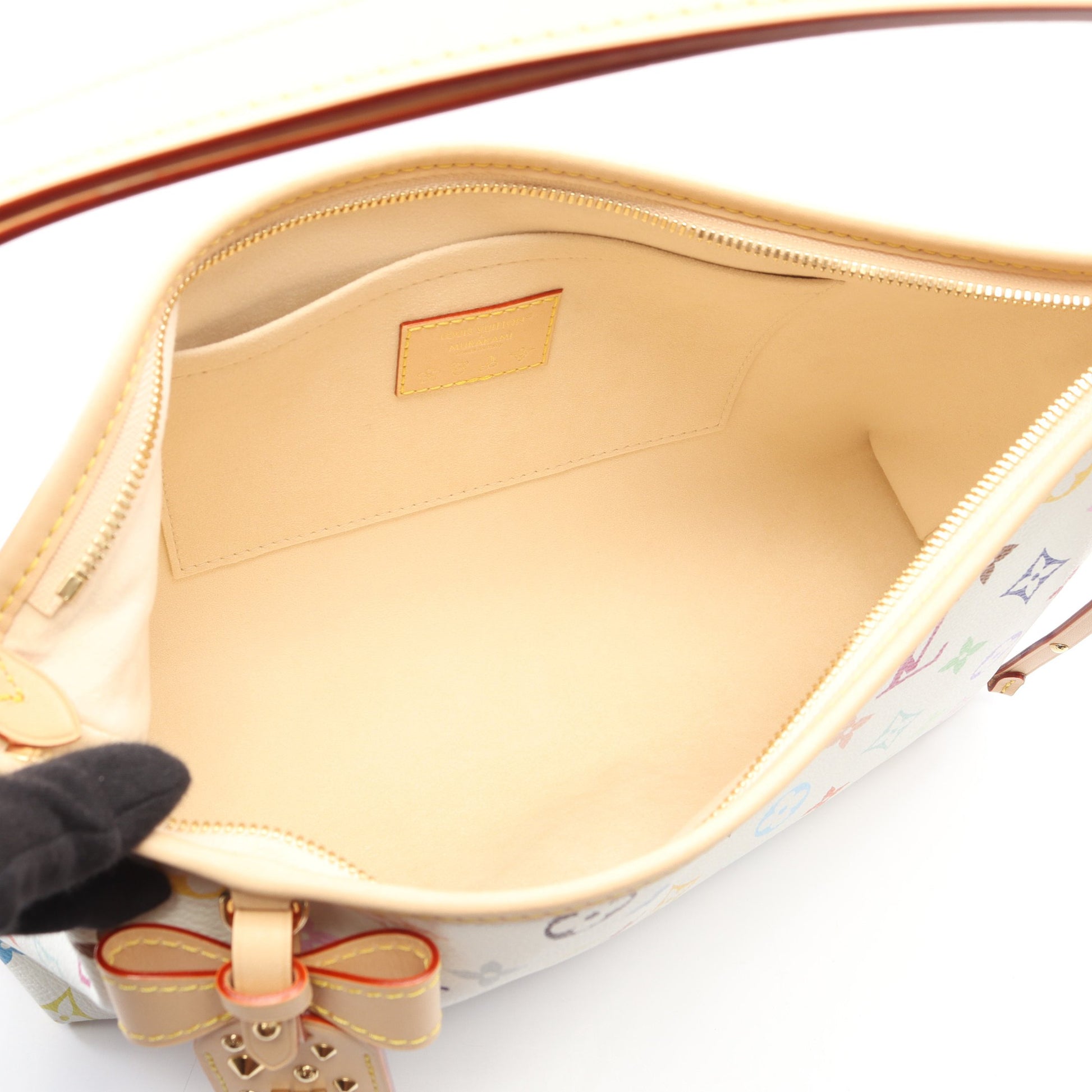 LV × TM キャリーオール EW モノグラムマルチカラー ショルダーバッグ PVC レザー ホワイト 村上隆 ルイヴィトン バッグ LOUIS VUITTON