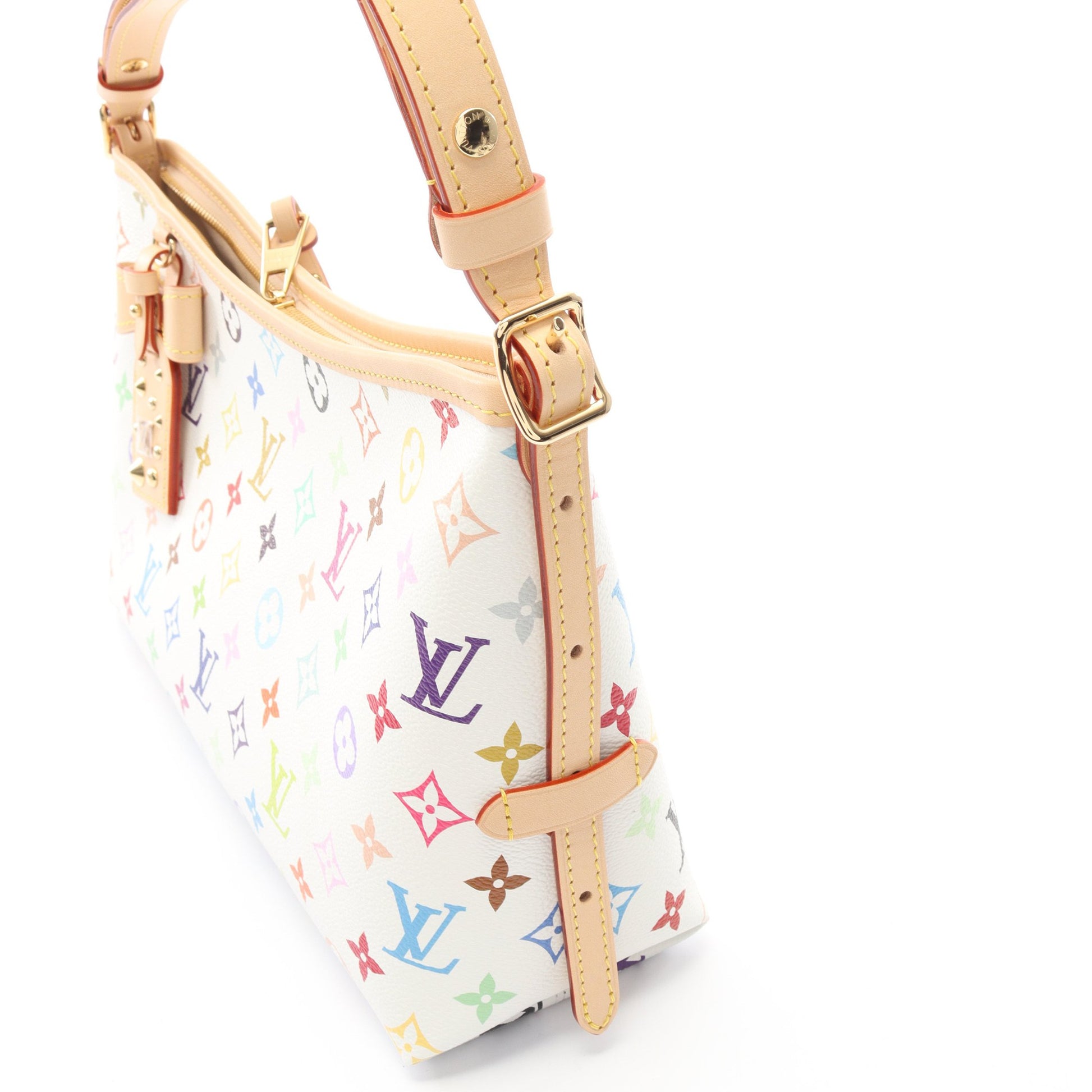 LV × TM キャリーオール EW モノグラムマルチカラー ショルダーバッグ PVC レザー ホワイト 村上隆 ルイヴィトン バッグ LOUIS VUITTON