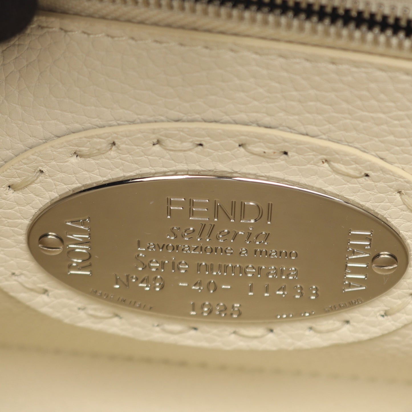 ミニピーカブー セレリア ハンドバッグ レザー グレー 2WAY フェンディ