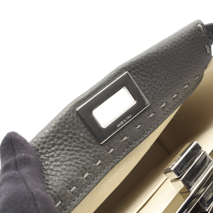 ミニピーカブー セレリア ハンドバッグ レザー グレー 2WAY フェンディ