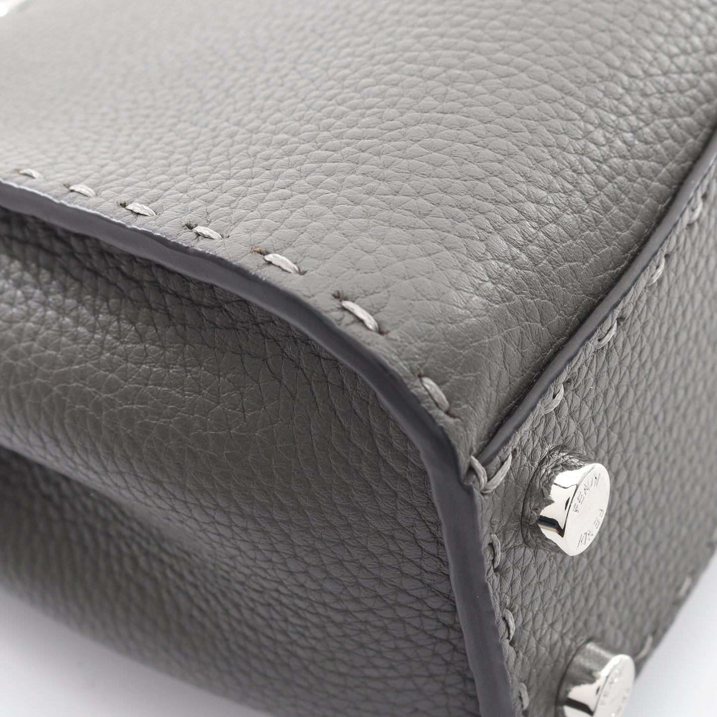 ミニピーカブー セレリア ハンドバッグ レザー グレー 2WAY フェンディ