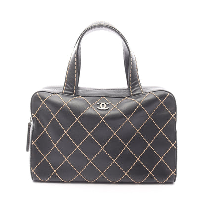 ワイルドステッチ ハンドバッグ ミニボストンバッグ レザー ブラック ゴールド金具 シャネル バッグ CHANEL