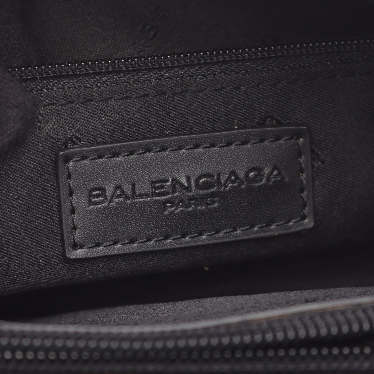 BBモノグラム ハンドバッグ キャンバス レザー ブラック バレンシアガ バッグ BALENCIAGA