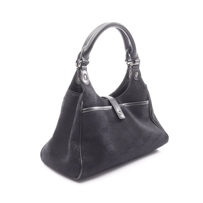 BBモノグラム ハンドバッグ キャンバス レザー ブラック バレンシアガ バッグ BALENCIAGA