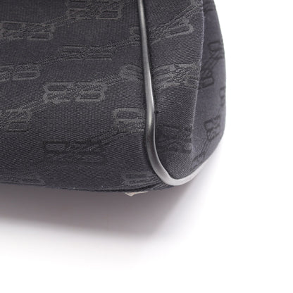 BBモノグラム ハンドバッグ キャンバス レザー ブラック バレンシアガ バッグ BALENCIAGA
