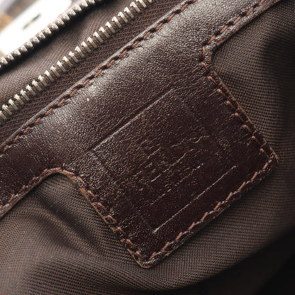 ズッカ ハンドバッグ トートバッグ キャンバス レザー ブラウン ダークブラウン フェンディ