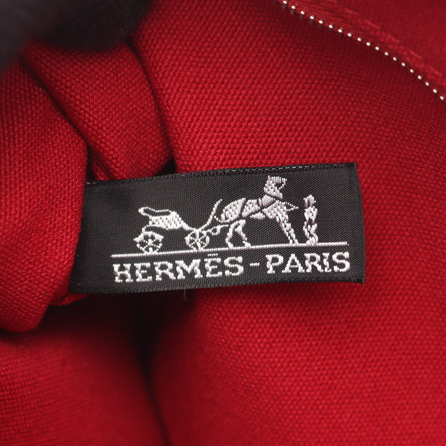 トロカオリゾンタルMM ハンドバッグ トートバッグ キャンバス レッド ダークブラウン ブラック シルバー金具 エルメス