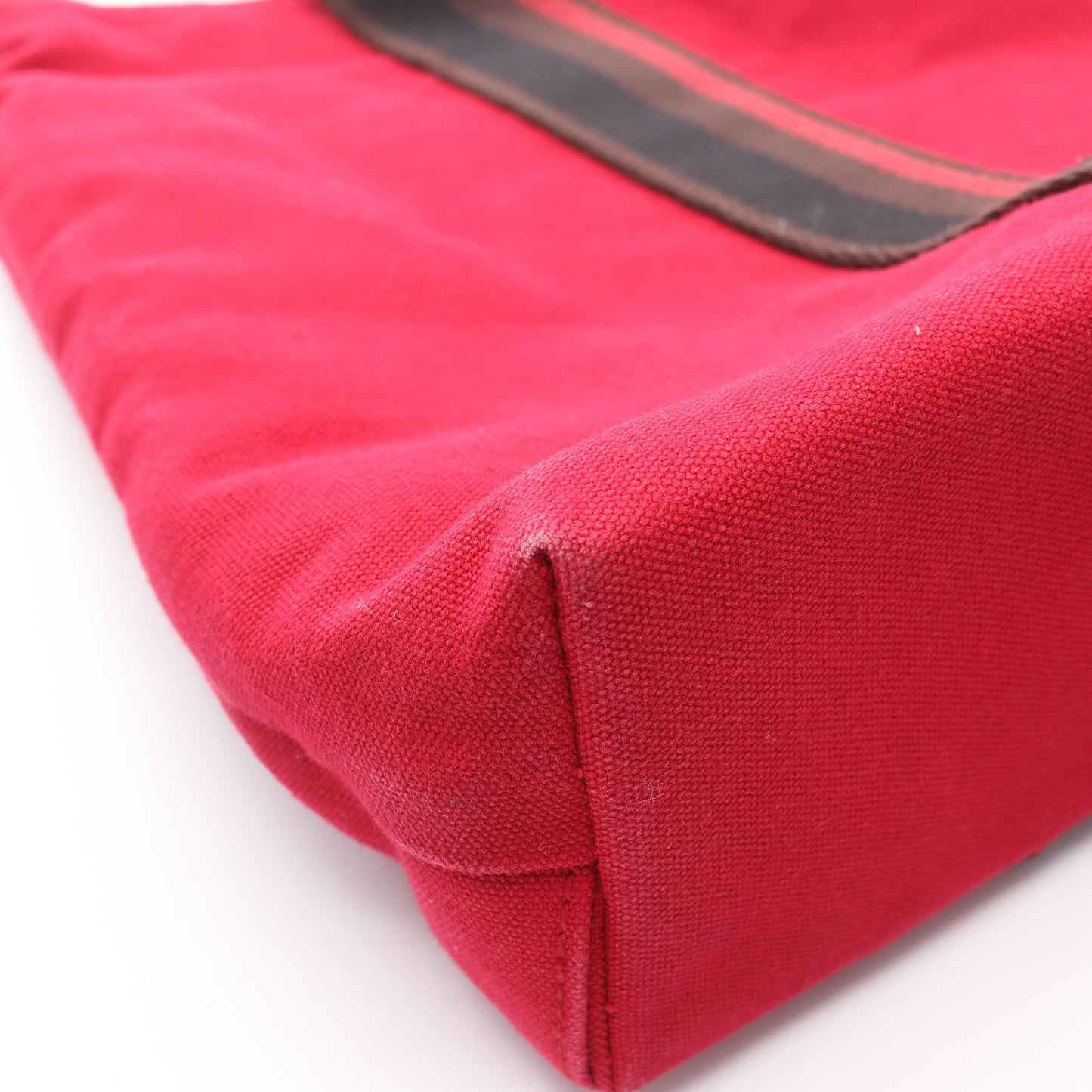 トロカオリゾンタルMM ハンドバッグ トートバッグ キャンバス レッド ダークブラウン ブラック シルバー金具 エルメス