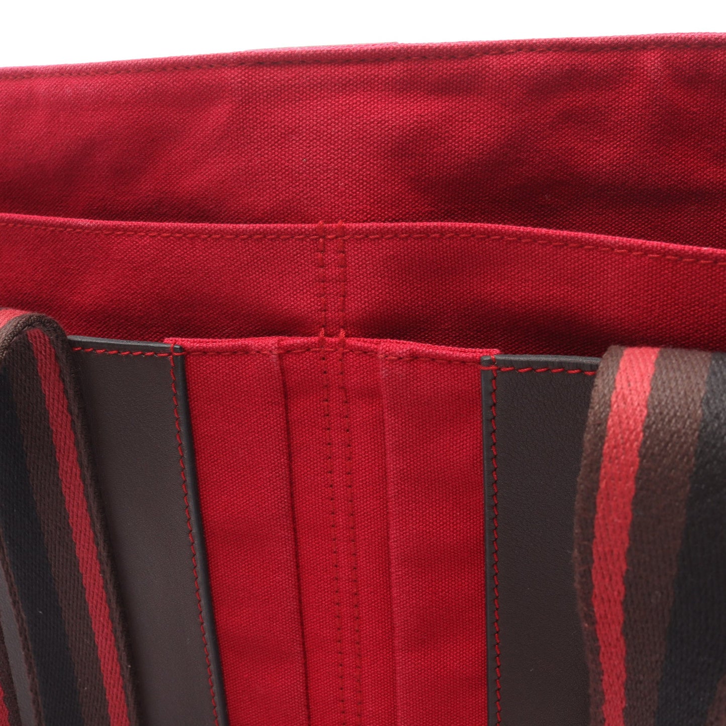 トロカオリゾンタルMM ハンドバッグ トートバッグ キャンバス レッド ダークブラウン ブラック シルバー金具 エルメス