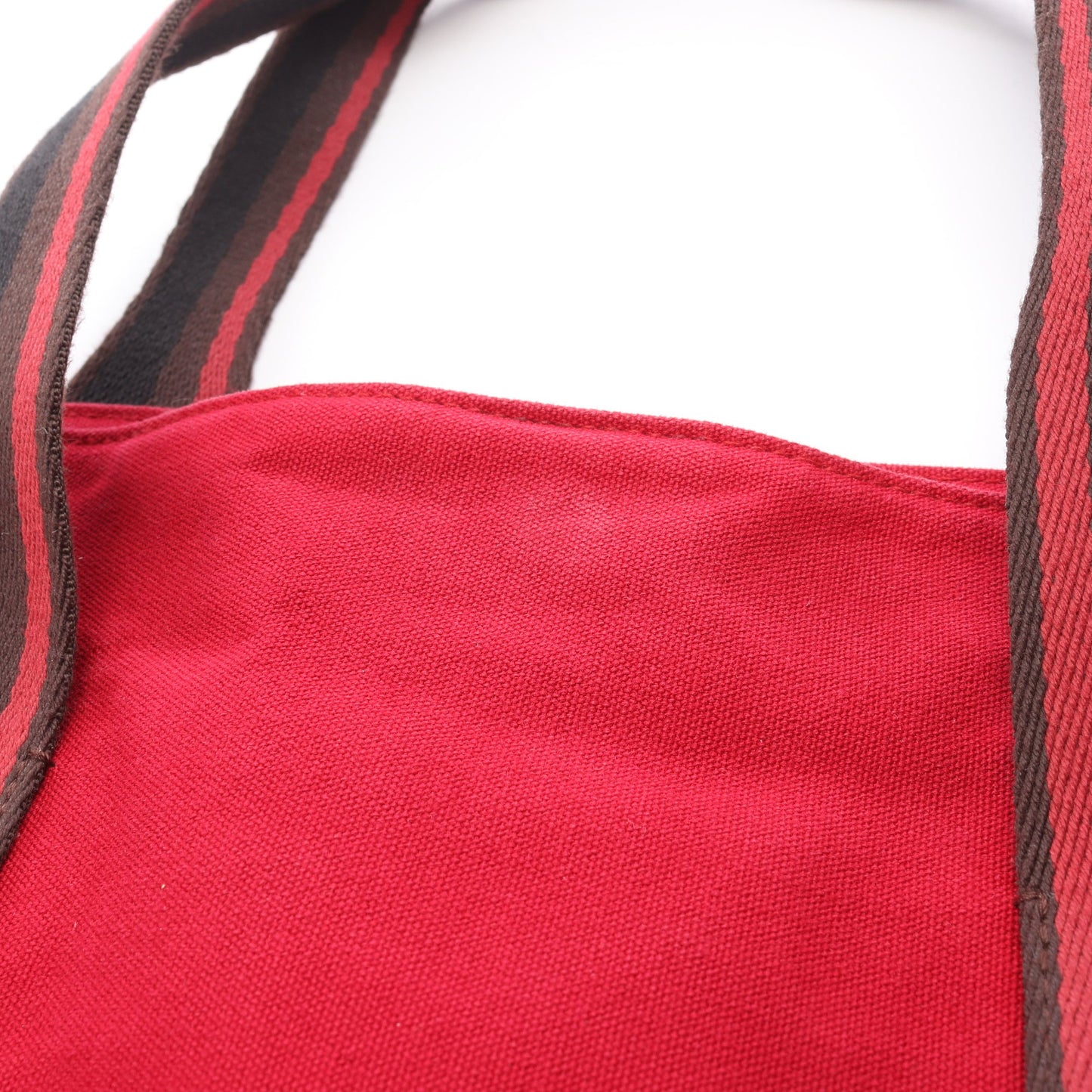 トロカオリゾンタルMM ハンドバッグ トートバッグ キャンバス レッド ダークブラウン ブラック シルバー金具 エルメス