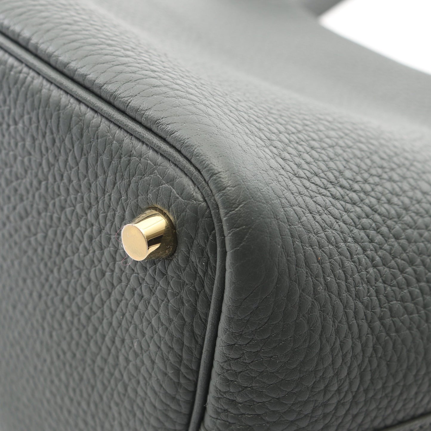 ピコタンロックPM ヴェールアングレ ハンドバッグ トリヨンクレマンス グレーグリーン ゴールド金具 K刻印 エルメス