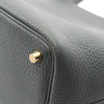 ピコタンロックPM ヴェールアングレ ハンドバッグ トリヨンクレマンス グレーグリーン ゴールド金具 K刻印 エルメス