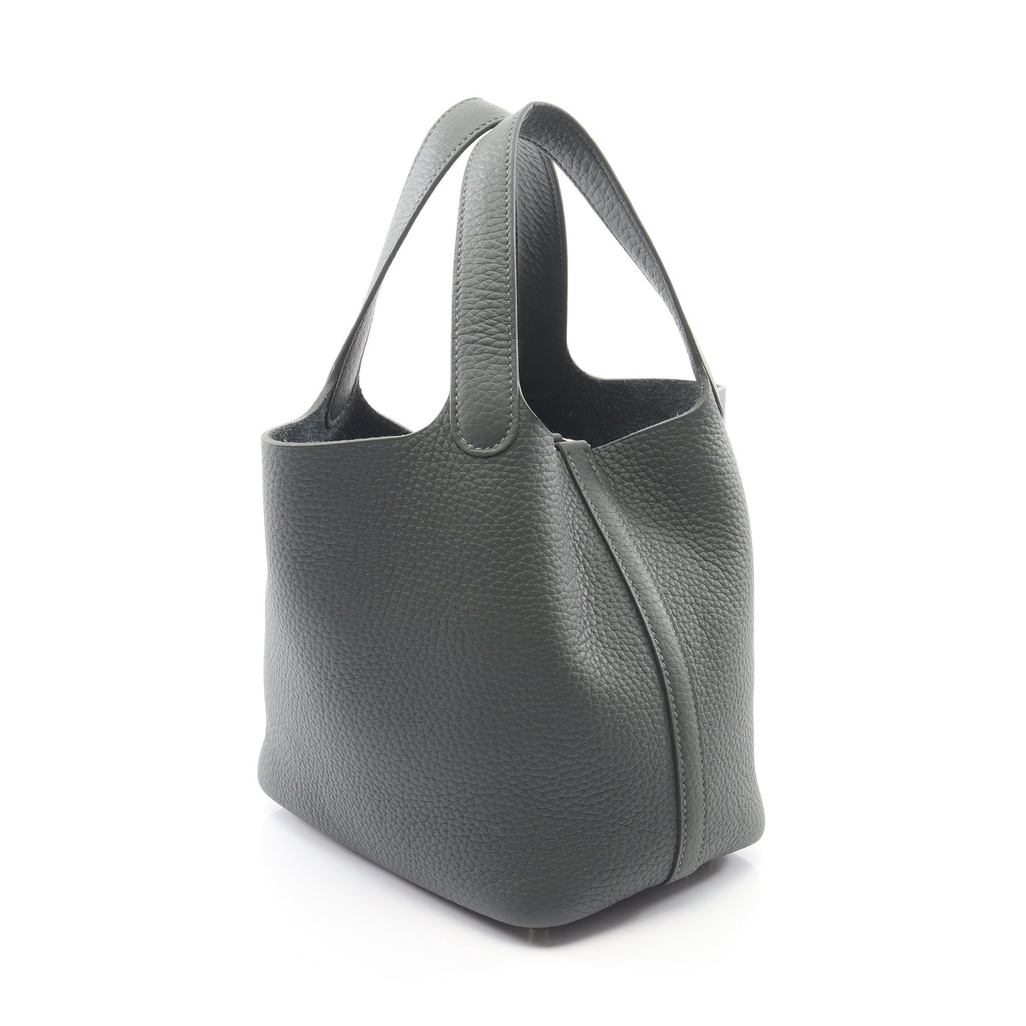 ピコタンロックPM ヴェールアングレ ハンドバッグ トリヨンクレマンス グレーグリーン ゴールド金具 K刻印 エルメス